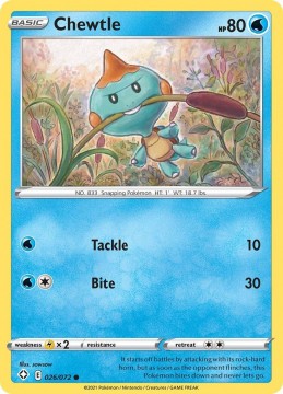 Chewtle REVERSE HOLO #26 - Pokemon Shining Fates