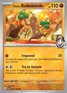 Ethan's Sudowoodo REVERSE HOLO #93 - Pokemon Destined Rivals