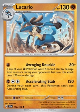 Lucario REVERSE HOLO #114 - Pokemon Scarlet & Violet