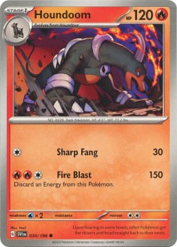 Houndoom REVERSE HOLO #34 Pokemon Scarlet & Violet