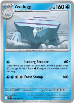 Avalugg REVERSE HOLO #24 - Pokemon Chaos Rising