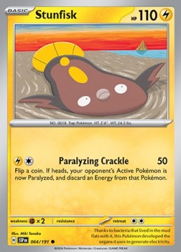 Stunfisk REVERSE HOLO #64 - Pokemon Surging Sparks