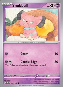 Snubbull REVERSE HOLO #87 - Pokemon Obsidian Flames