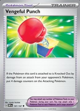 Vengeful Punch REVERSE HOLO #197 - Pokemon Obsidian Flames