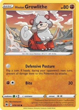 Hisuian Growlithe REVERSE HOLO #70 - Pokemon Astral Radiance