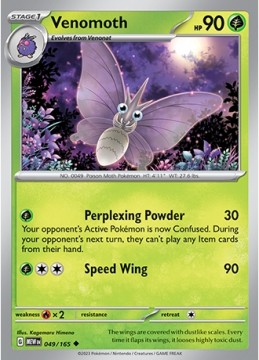 Venomoth REVERSE HOLO #49 - Pokemon Scarlet & Violet 151 