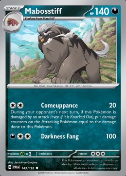 Mabosstiff REVERSE HOLO #143 - Pokemon Paldea Evolved
