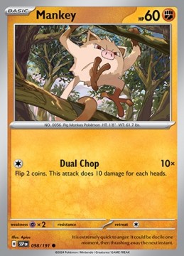Mankey REVERSE HOLO #98 - Pokemon Surging Sparks