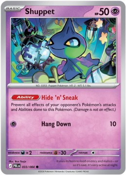 Shuppet REVERSE HOLO #33 - Pokemon Pitch Black 