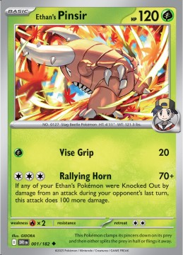 Ethan's Pinsir REVERSE HOLO #1 - Pokemon Destined Rivals
