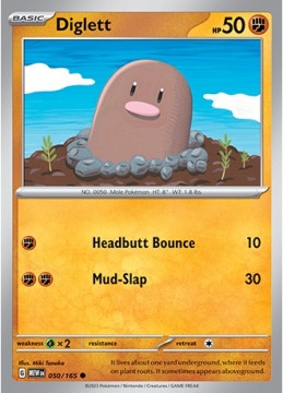 Diglett REVERSE HOLO #50 - Pokemon Scarlet & Violet 151