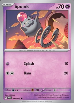 Spoink #90 - Pokemon Obsidian Flames