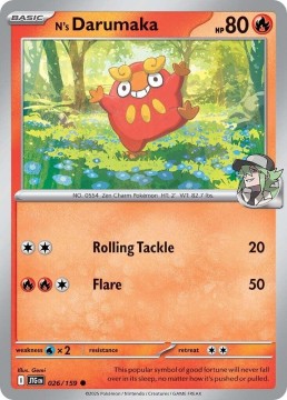 N's Darumaka REVERSE HOLO #26 - Pokemon Journey Together