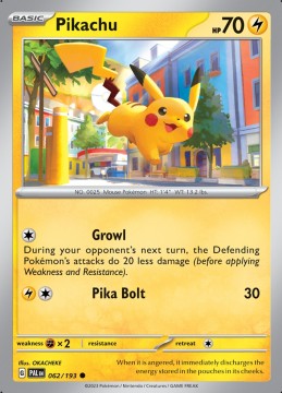 Pikachu REVERSE HOLO #62 - Pokemon Paldea Evolved