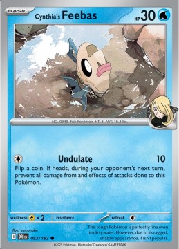 Cynthia's Feebas REVERSE HOLO #52 - Pokemon Destined Rivals