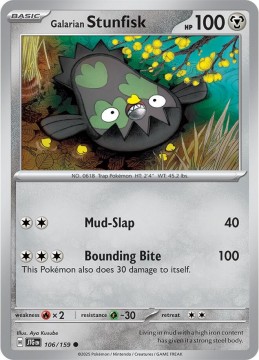 Galarian Stunfisk REVERSE HOLO #106 - Pokemon Journey Together