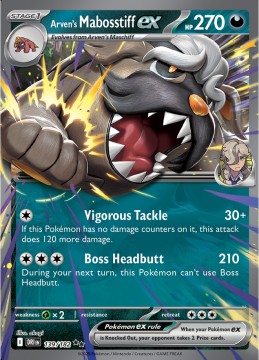 Arven's Mabosstiff EX #139 - Pokemon Destined Rivals