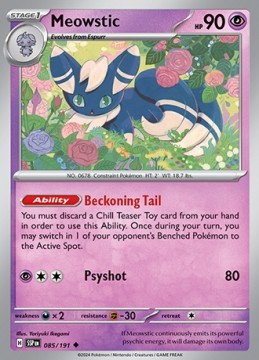 Meowstic REVERSE HOLO #85 - Pokemon Surging Sparks