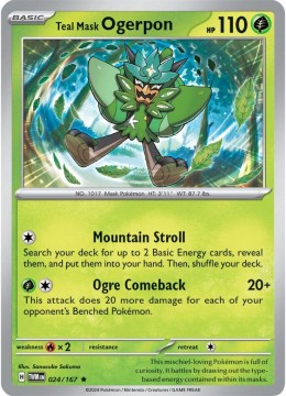 Teal Mask Ogerpon REVERSE HOLO #24 - Pokemon Twilight Masquerade