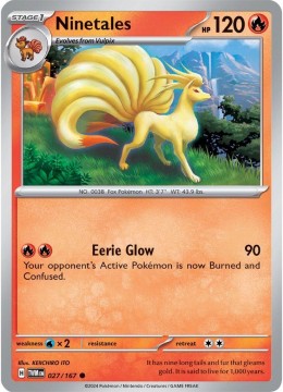 Ninetales REVERSE HOLO #27 - Pokemon Twilight Masquerade