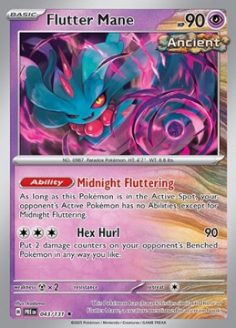 Flutter Mane REVERSE HOLO #43 - Pokemon Prismatic Evolutions