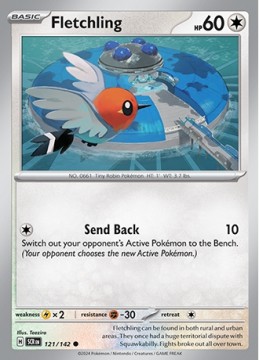 Fletchling REVERSE HOLO #121 - Pokemon Stellar Crown 