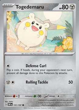 Togedemaru #151 - Pokemon Obsidian Flames