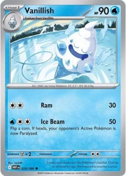 Vanillish MASTERBALL HOLO #28 - Pokemon White Flare