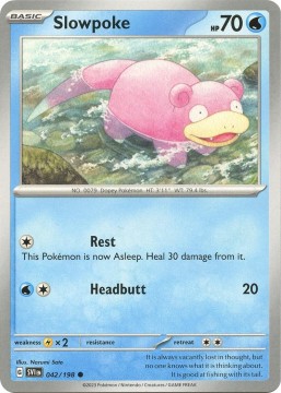 Slowpoke REVERSE HOLO #42 - Pokemon Scarlet & Violet