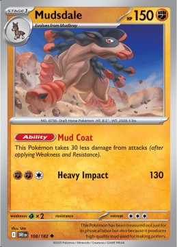 Mudsdale REVERSE HOLO #108 - Pokemon Destined Rivals