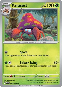 Parasect REVERSE HOLO #5 - Pokemon Journey Together 