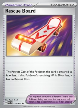 Rescue Board REVERSE HOLO #126 - Pokemon Prismatic Evolutions