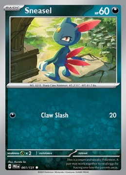 Sneasel REVERSE HOLO #61 - Pokemon Prismatic Evolutions