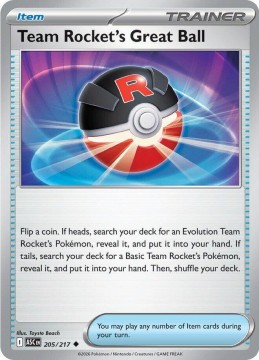 Team Rocket's Great Ball #205 - Pokemon Ascended Heroes 