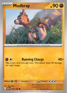 Mudbray REVERSE HOLO #107 - Pokemon Destined Rivals