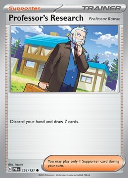 Professor's Research: Professor Rowan REVERSE HOLO #124 - Pokemon Prismatic Evolutions
