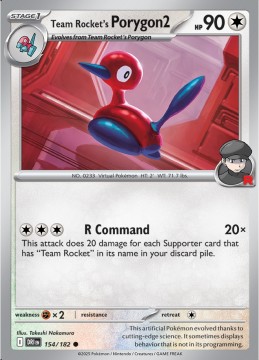 Team Rocket's Porygon2 REVERSE HOLO #154 - Pokemon Destined Rivals