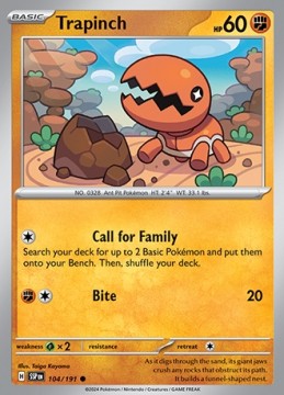Trapinch REVERSE HOLO #104 - Pokemon Surging Sparks 