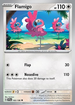 Flamigo REVERSE HOLO #165 - Pokemon Scarlet & Violet