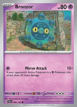 Bronzor REVERSE HOLO #68 - Pokemon Temporal Forces