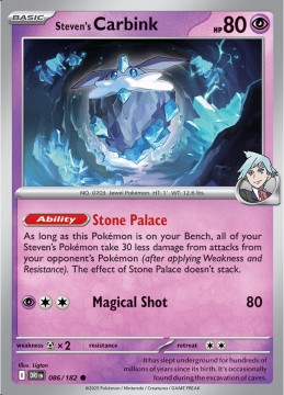 Steven's Carbink REVERSE HOLO #86 - Pokemon Destined Rivals