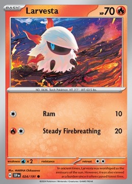 Larvesta #24 - Pokemon Surging Sparks