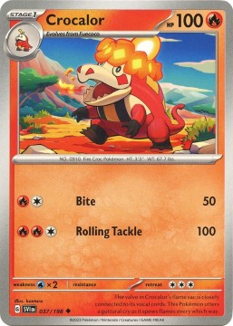 Crocalor REVERSE HOLO #37 - Pokemon Scarlet & Violet