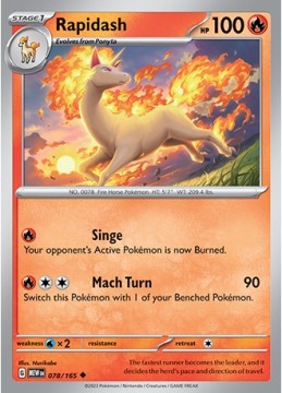 Rapidash REVERSE HOLO #78 - Pokemon Scarlet & Violet 151