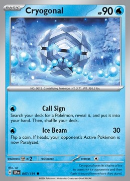 Cryogonal REVERSE HOLO #47 - Pokemon Surging Sparks