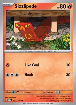 Sizzlipede REVERSE HOLO #27 - Pokemon Surging Sparks