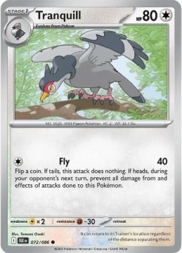 Tranquill #72 - Pokemon Black Bolt 