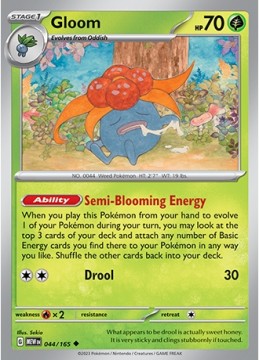 Gloom REVERSE HOLO #44 - Pokemon Scarlet & Violet 151