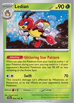 Ledian REVERSE HOLO #3 - Pokemon Stellar Crown 