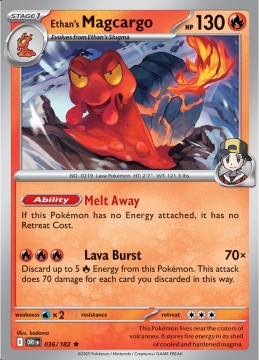 Ethan's Magcargo HOLO #36 - Pokemon Destined Rivals